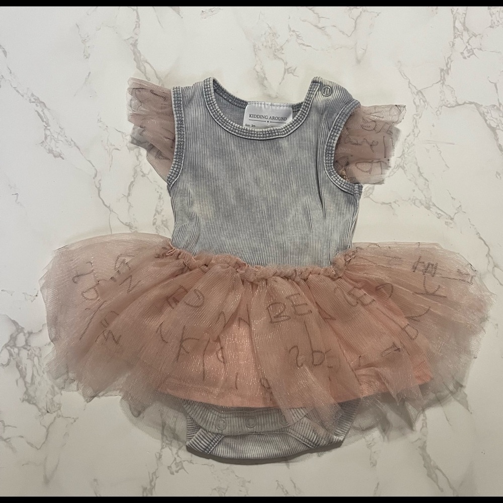 Grunge look onesie with tulle tutu